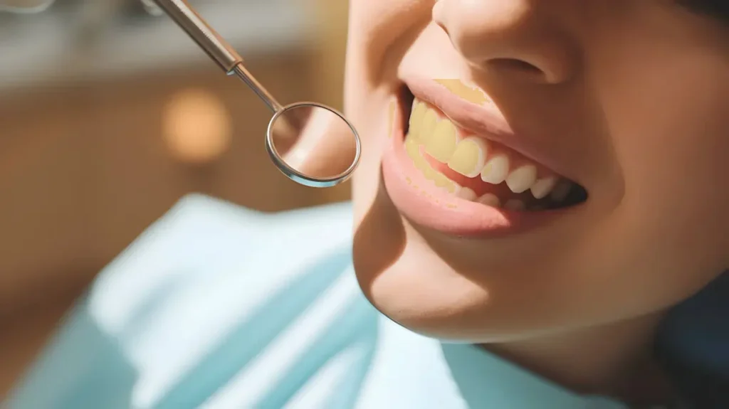 Ảnh minh hoạ trước làm sạch: răng xỉn màu