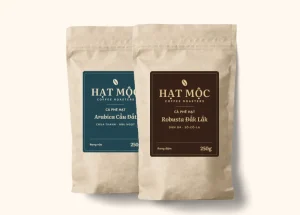Bộ quà tặng gồm túi cà phê Arabica và Robusta Hạt Mộc