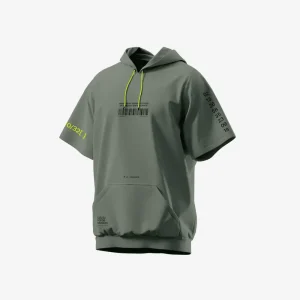 Áo hoodie tay ngắn màu xanh rêu